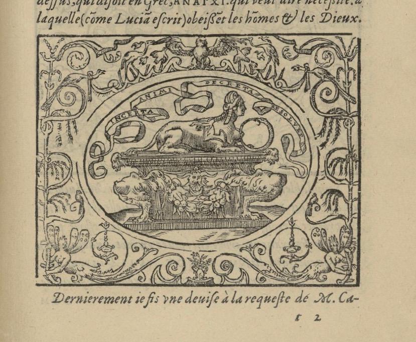Έμβλημα από την έκδοση Dialogue des devises d’armes et d’amours, du S. Paulo Jovio, Λυών 1561, Bibliothèque nationale de France, Παρίσι.