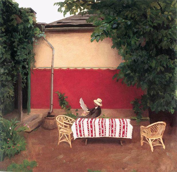 Károly Ferenczy, Ο κόκκινος τοίχος, Ιδιωτική συλλογή.