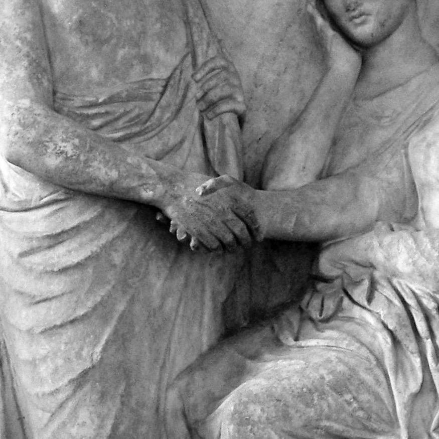 Επιτύμβια στήλη του Θρασέα και της Ευανδρίας (λεπτομέρεια), Pergamonmuseum, Antikensammlung, Βερολίνο.