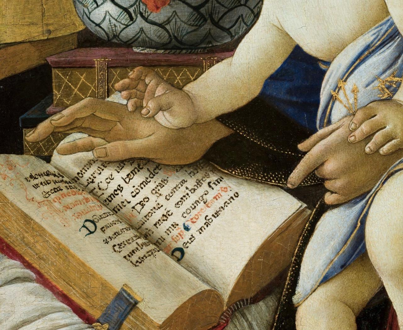 Sandro Botticelli, Madonna del Libro (λεπτομέρεια), Museo Poldi Pezzoli, Μιλάνο.