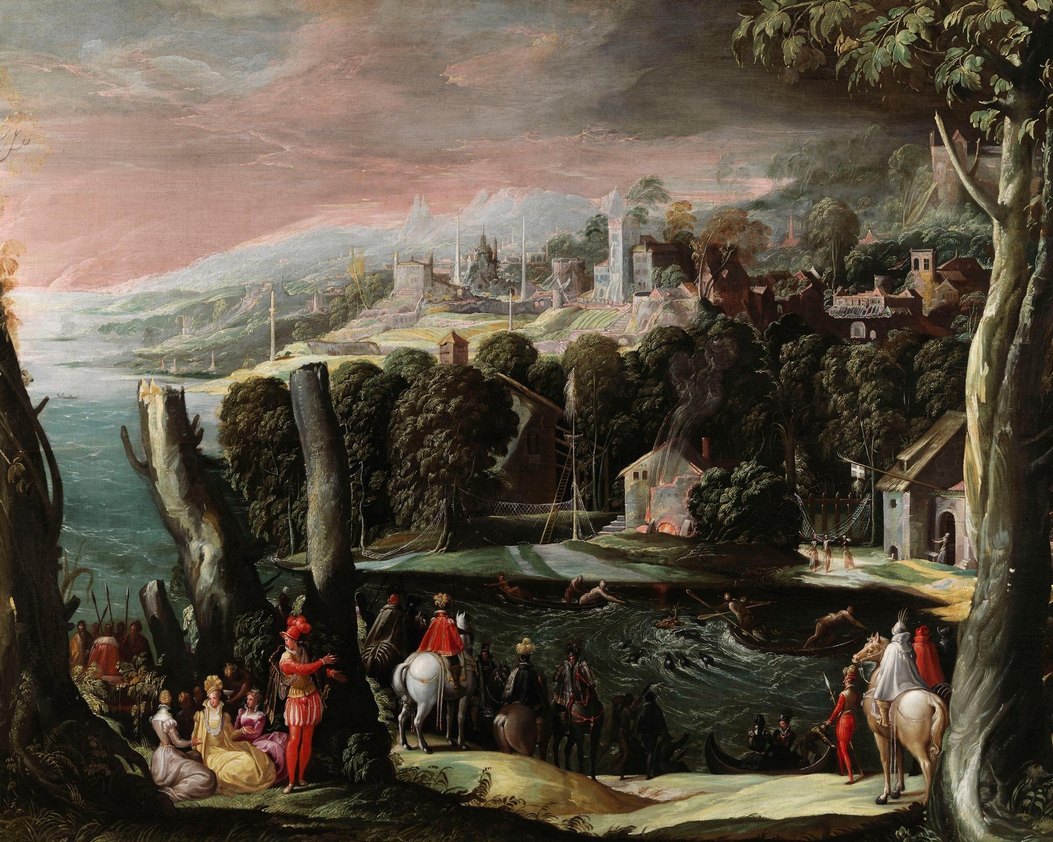 Nicolò dell’Abate, Τοπίο με μορφές κυριών και ιπποτών, Galleria Borghese, Ρώμη.