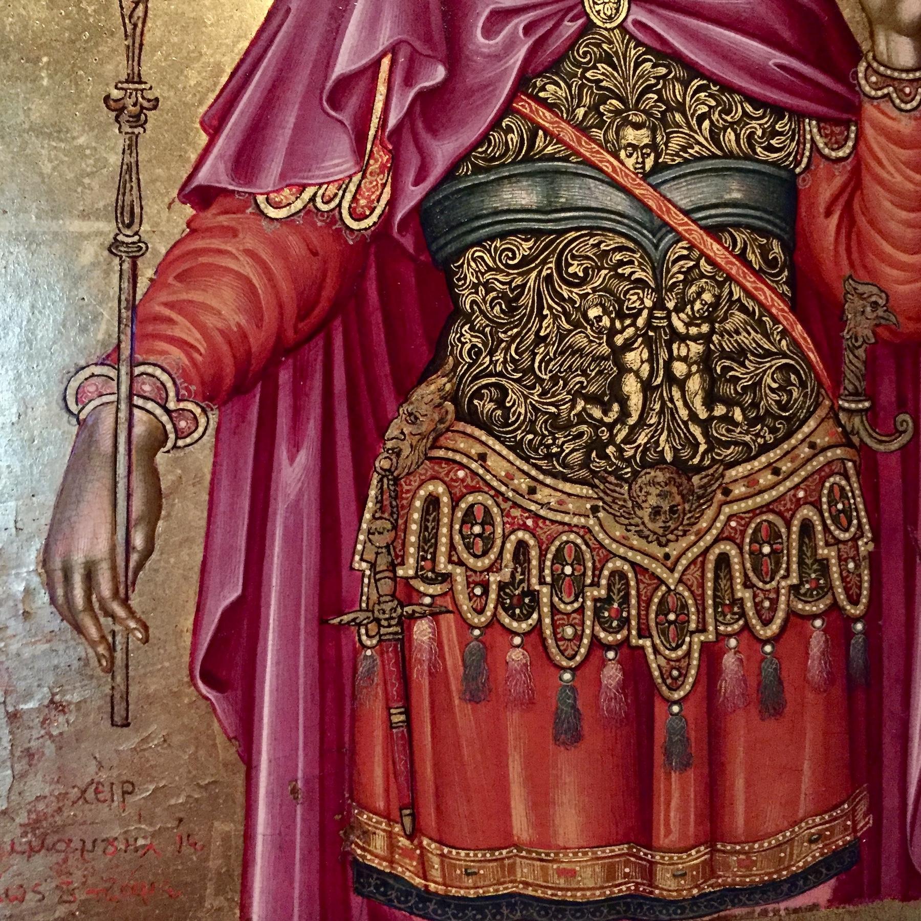 Εμμανουήλ Τζάνες, Ο άγιος Γοβδελαάς (λεπτομέρεια), Μουσείο Βυζαντινού Πολιτισμού, Θεσσαλονίκη.