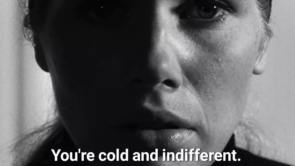 Καρέ από την ταινία με τίτλο Persona του Ingmar Bergman (1966).
