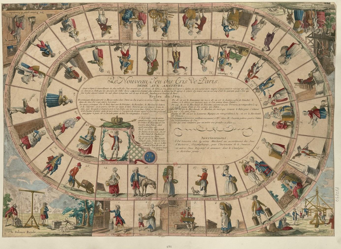 Επιτραπέζιο παιχνίδι (Le Nouveau Jeu des Cris de Paris, dédié aux Amateurs), Bibliothèque nationale de France, Παρίσι.