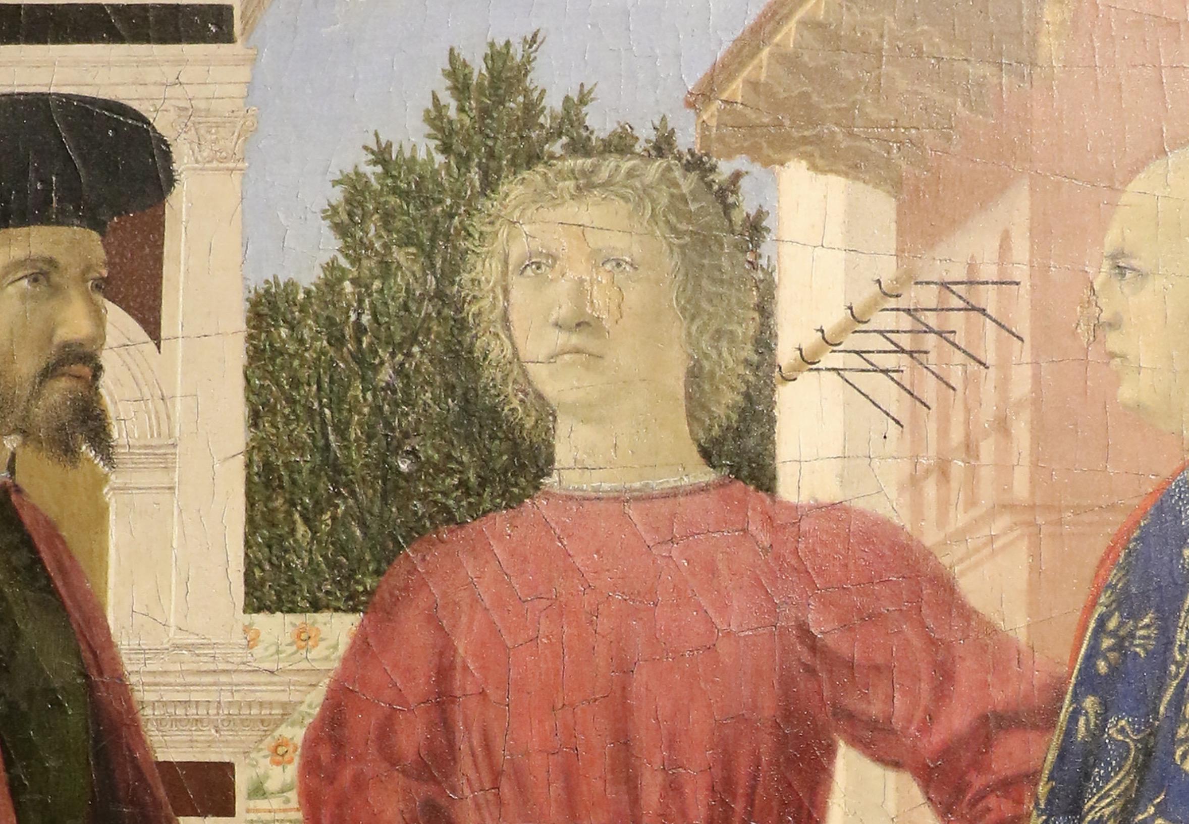 Piero della Francesca, Η Μαστίγωση του Χριστού (λεπτομέρεια), Galleria Nazionale delle Marche, Ουρμπίνο.