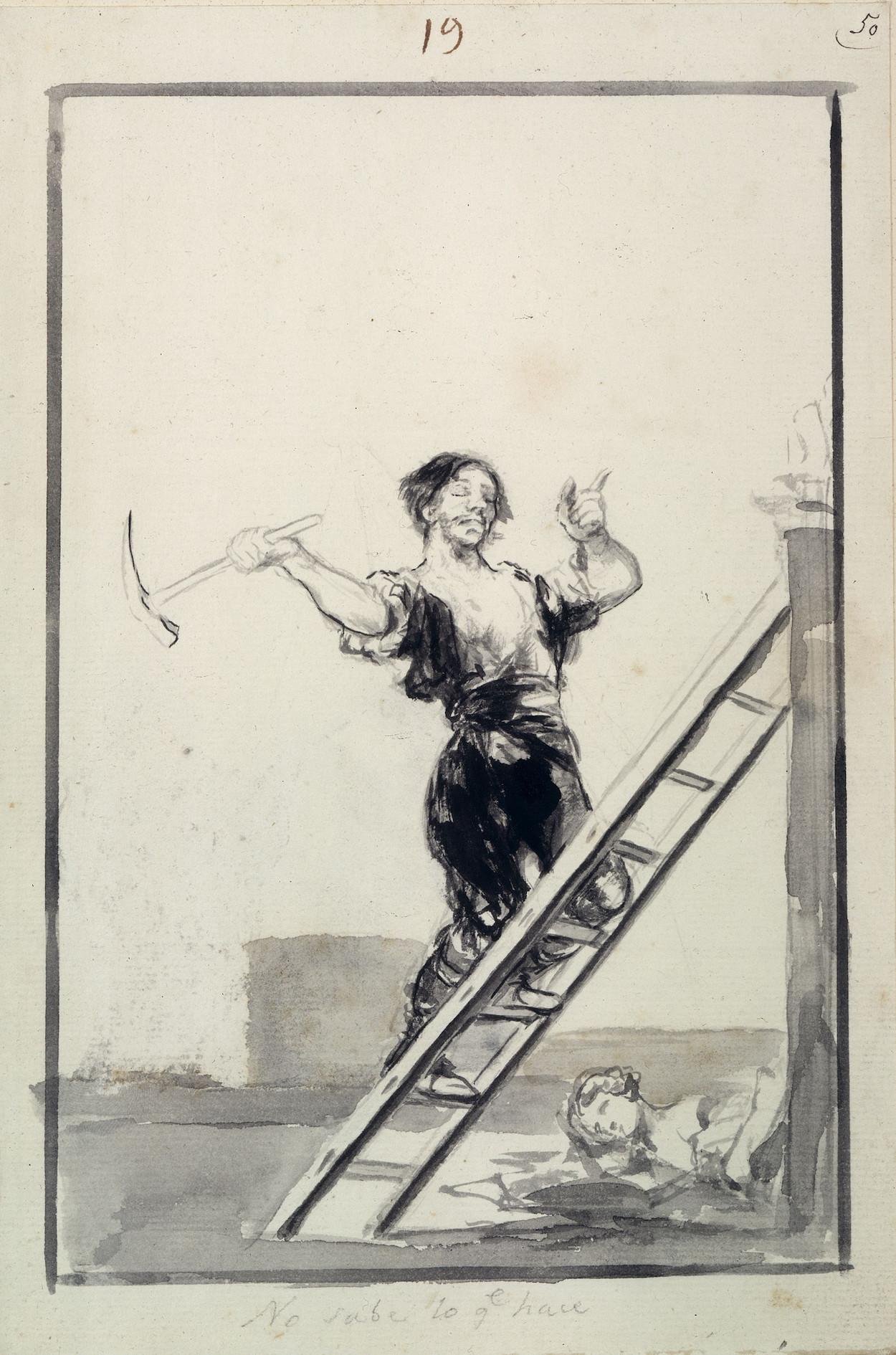 Francisco Goya, Δεν ξέρει τι κάνει, Kupferstichkabinett, Staatliche Museen zu Berlin.