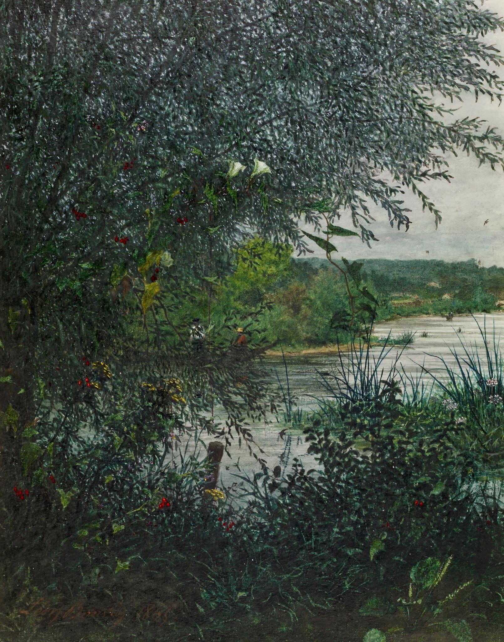 Léon Bonvin, Ιτιά και καλυκόστεγο δίπλα στο ποτάμι, The Walters Art Museum, Βαλτιμόρη.