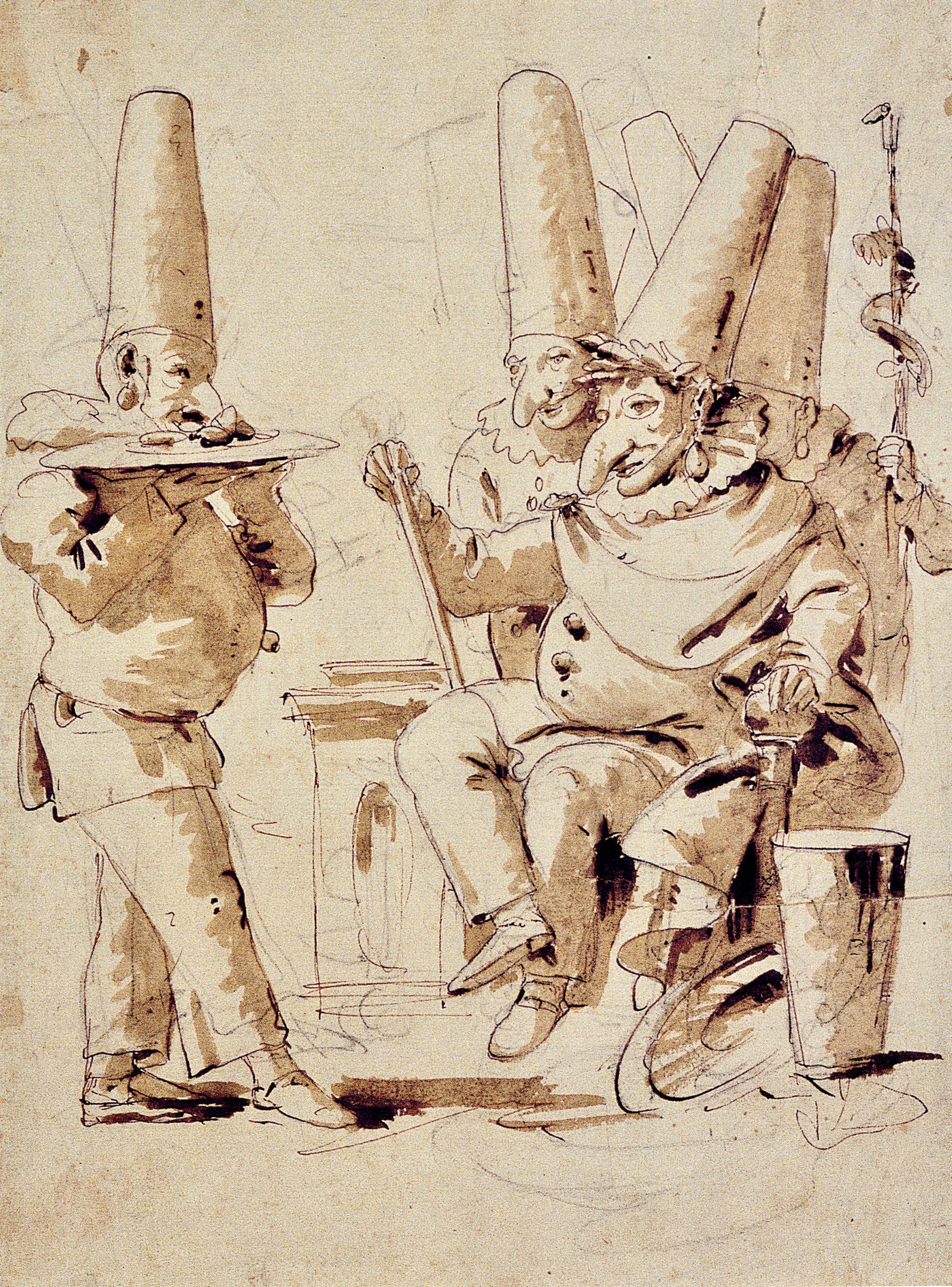 Giambattista Tiepolo, Αφιέρωμα στον Πουλτσινέλα, Civico Museo Sartorio, Τεργέστη.