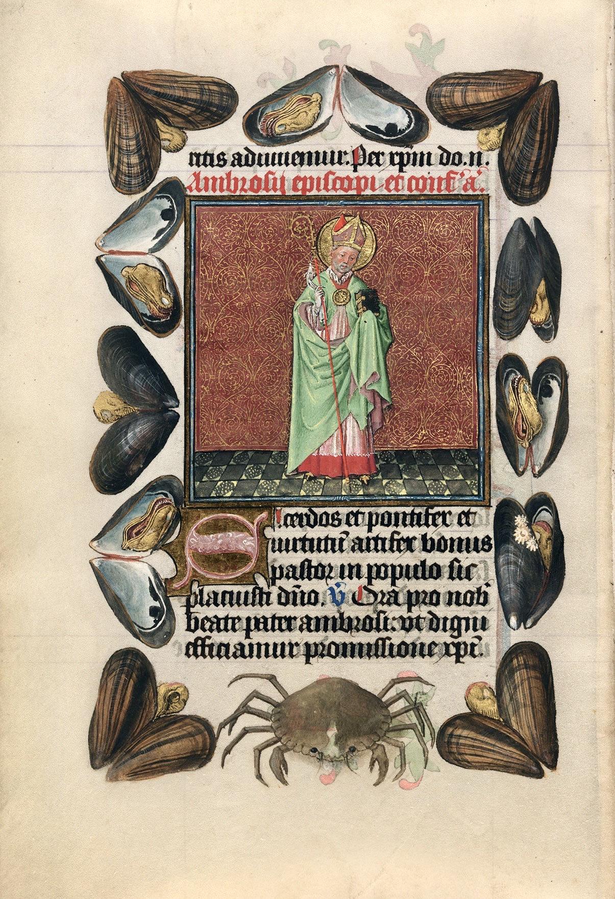Ο άγιος Αμβρόσιος, Les Heures de Catherine de Clèves, MS M.917/945, Morgan Library, Νέα Υόρκη.