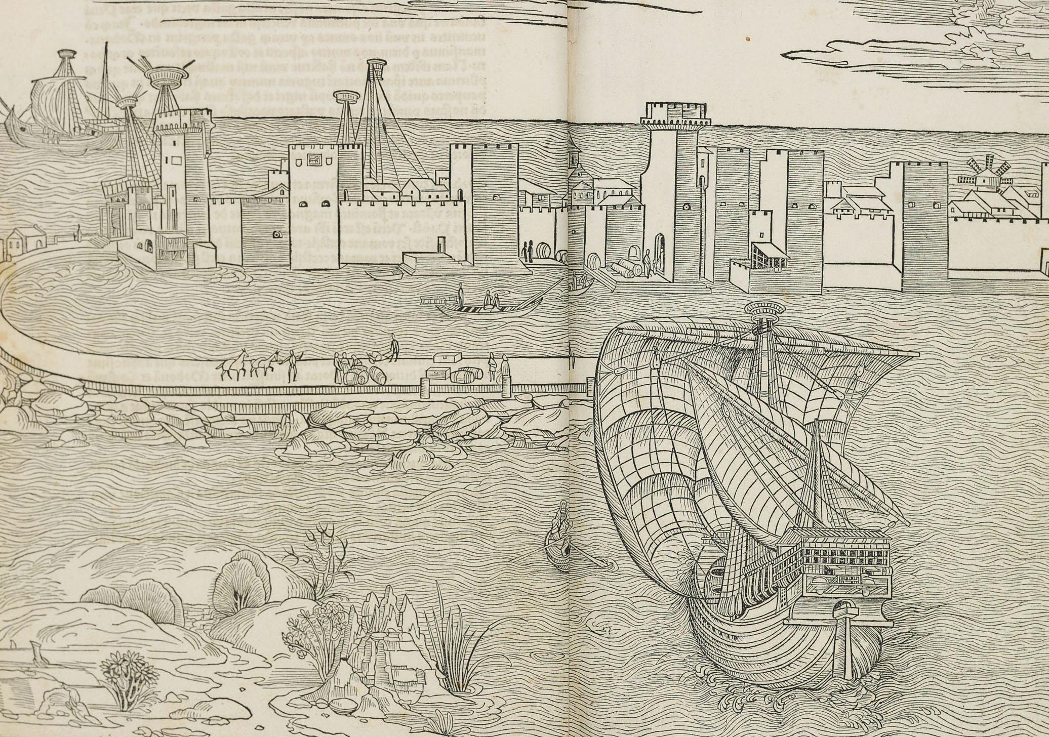 Πλοίο στη Μεθώνη, Bernhard von Breydenbach, Peregrinatio in Terram Sanctam, Mainz: Erhard Reuwich, 1486. Ιδιωτική συλλογή.