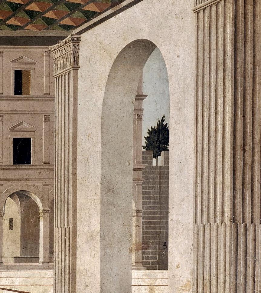 Francesco di Giorgio Martini (απόδοση), Città ideale (λεπτομέρεια), Gemäldegalerie, Staatliche Museen zu Berlin.